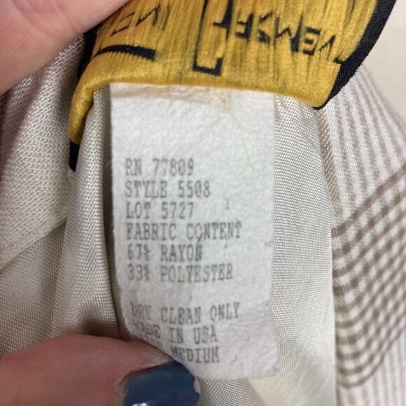 Vintage 80s Toni Garment For CC Magic Jacket Womens Medium Beige Plaid Oversize - Picture 6 of 11